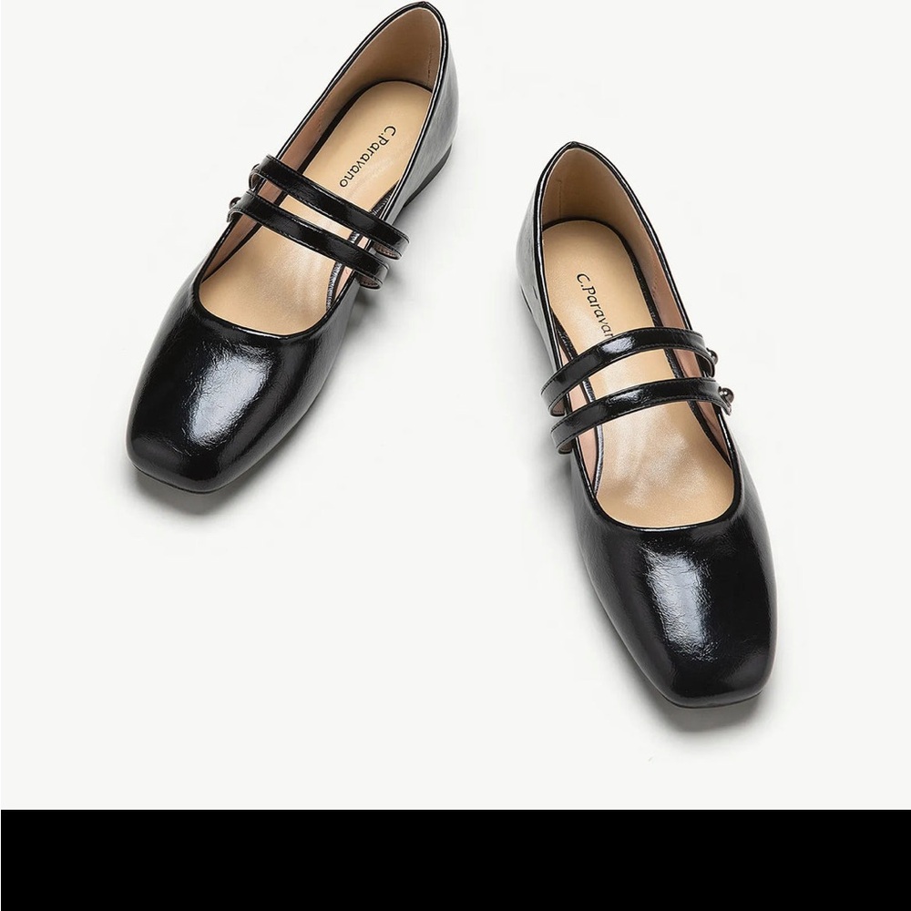 C. Paravano black double strap Mary Jane size 38.5